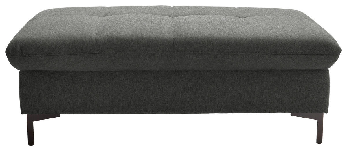 HOCKER in Textil Dunkelgrau  - Dunkelgrau/Schwarz, Design, Textil (124/46/68cm) - Xora