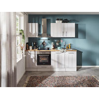 KÜCHENBLOCK 220 cm   in Weiß, Lärchefarben  - Wildeiche/Edelstahlfarben, ROMANTIK / LANDHAUS, Holzwerkstoff/Metall (220cm) - Respekta