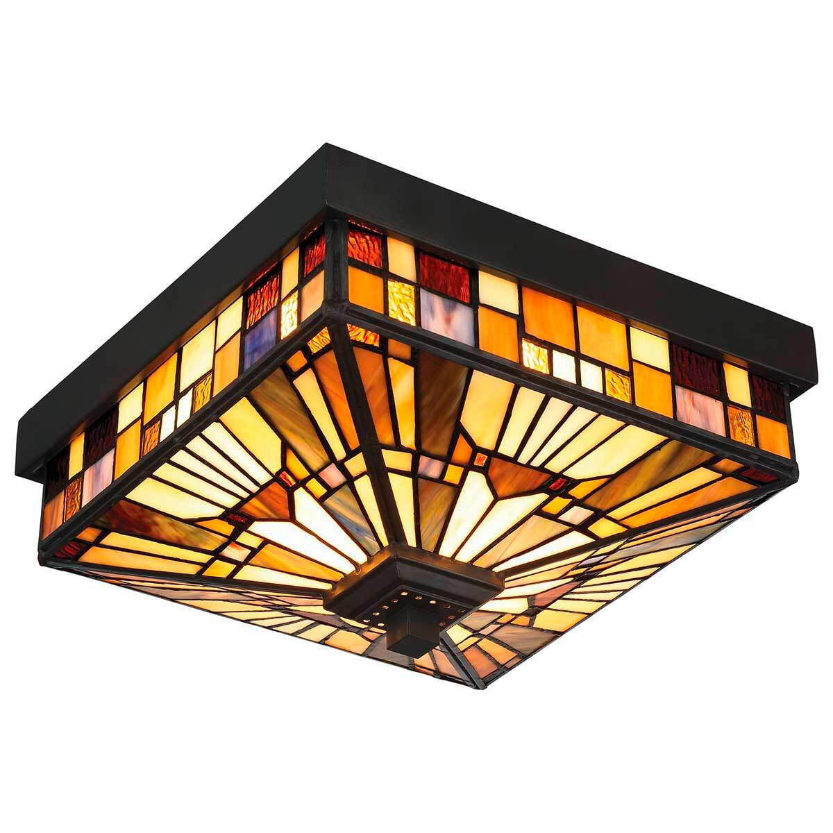 AUSSENDECKENLEUCHTE - Dunkelbraun/Multicolor, Konventionell, Glas/Metall (15.4/26.1/26.1cm) - Elstead Lighting