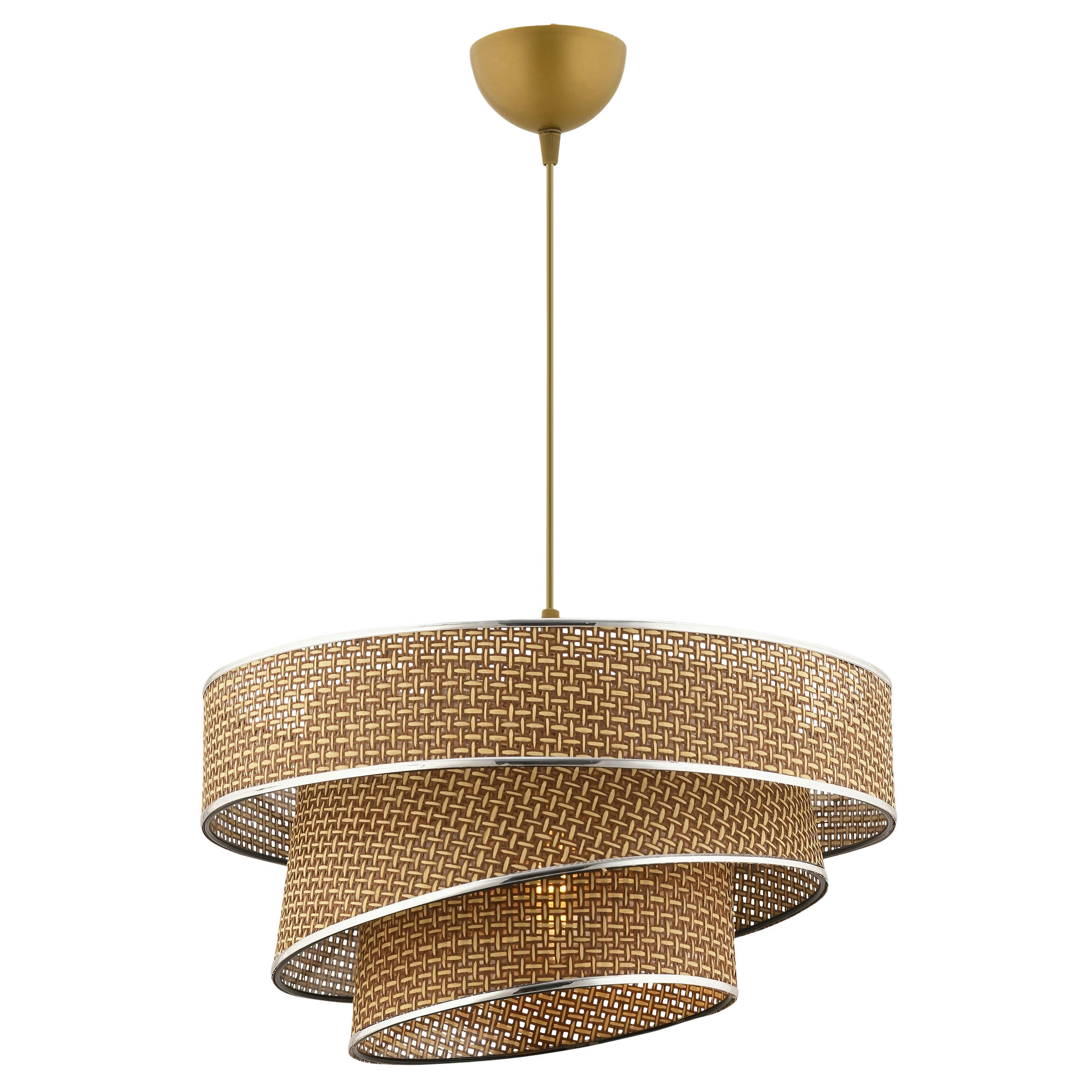 HÄNGELEUCHTE 40/72 cm   - Beige/Silberfarben, Design, Textil/Metall (40/72cm) - P & B