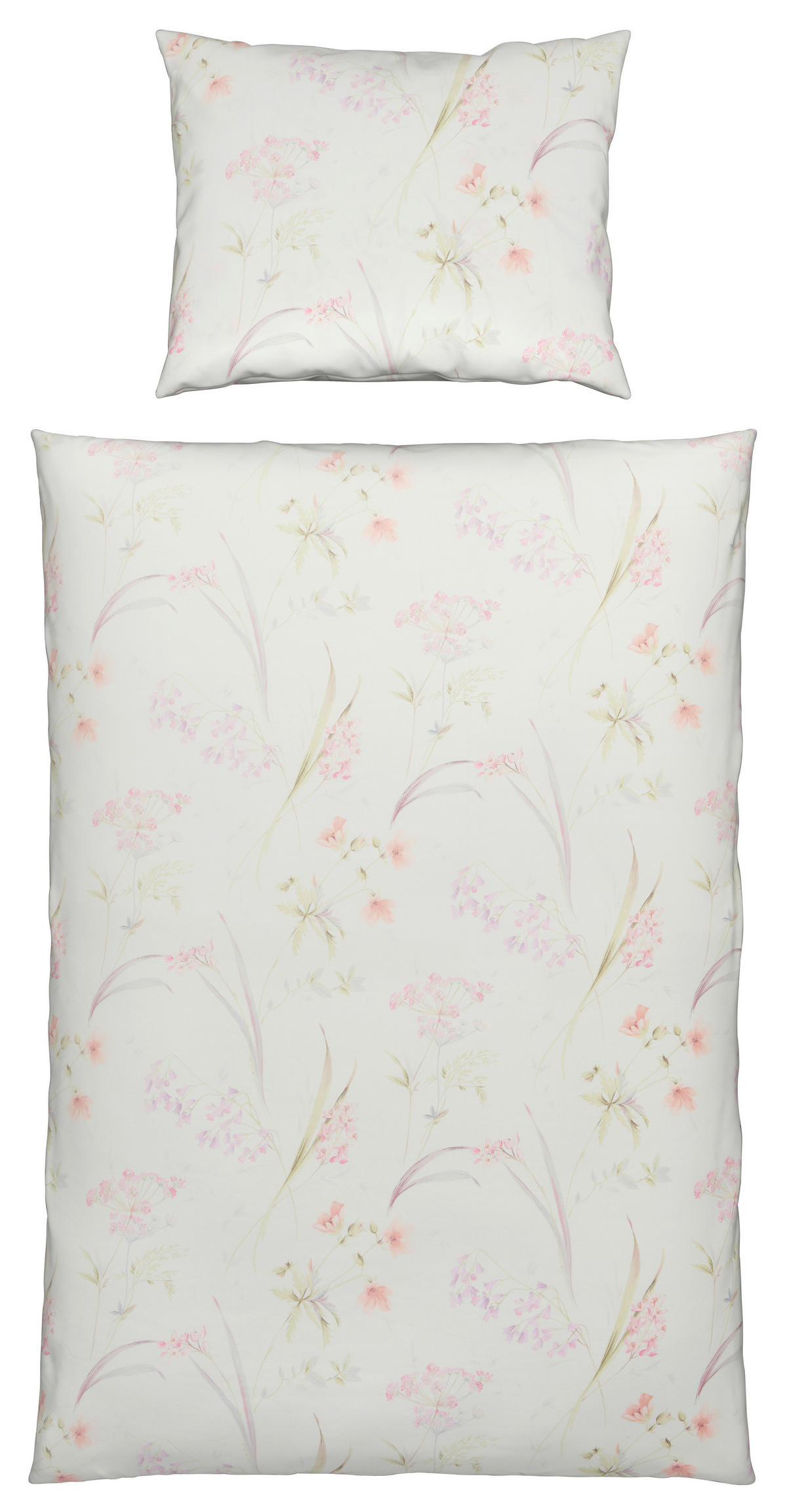 BETTWÄSCHESET Makosatin 160/210 cm  065 cm/100 cm  - Rosa/Grün, Konventionell, Textil (160/210cm) - Estella