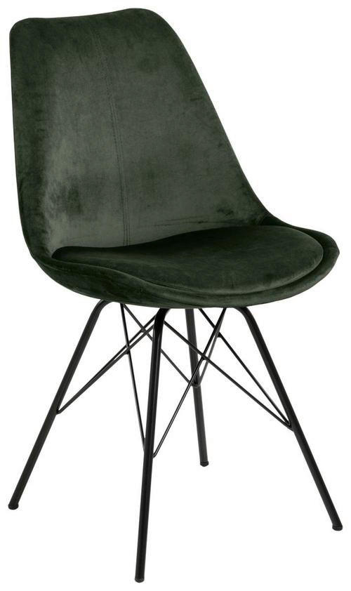 STUHL Samt Waldgrün  - Waldgrün/Schwarz, Trend, Textil/Metall (48,5/85,5/54cm) - Carryhome
