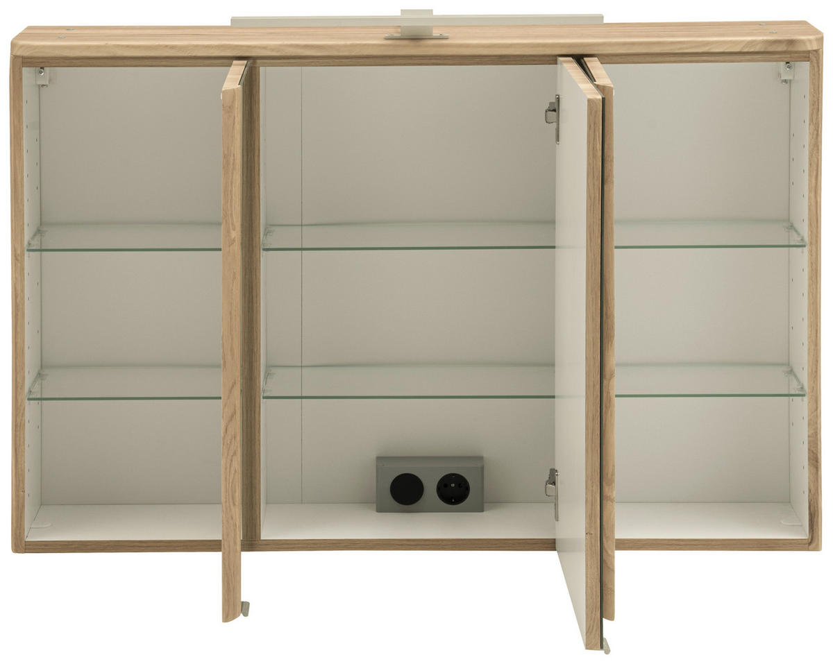 SPIEGELSCHRANK 101/64/21 cm  - Wildeiche/Alufarben, KONVENTIONELL, Glas/Holzwerkstoff (101/64/21cm) - Held