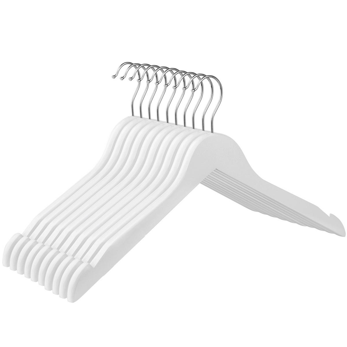 KLEIDERBÜGELSET 44 cm Holz, Metall  - Weiß, Basics, Holz/Metall (44cm)