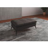 HOCKER in Leder Mokka  - Schwarz/Mokka, Konventionell, Leder/Metall (102/47/69cm) - Sit & More