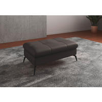 HOCKER Echtleder Mokka  - Schwarz/Mokka, KONVENTIONELL, Leder/Metall (102/47/69cm) - Sit & More