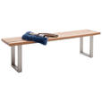 SITZBANK 180/50/40 cm in Eichefarben, Edelstahlfarben - Edelstahlfarben/Eichefarben, Design, Holz/Metall (180/50/40cm) - Novel