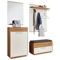 GARDEROBE 5-teilig 155/195/40 cm  - Weiss/Eichefarben, Design, Holz/Holzwerkstoff (155/195/40cm)