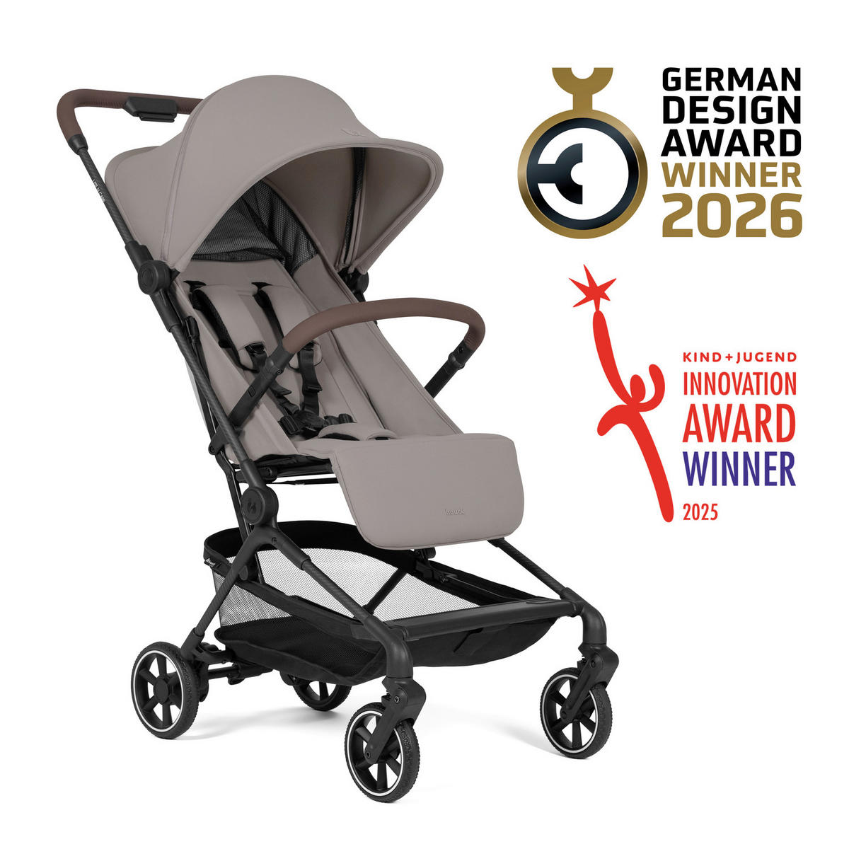 BUGGY Lite N Care  - Greige/Schwarz, Basics, Textil/Metall (89/43,5/100cm) - Hauck