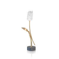 AKKU-TISCHLEUCHTE Tulip Battery 8,5/15/38 cm   - Transparent/Goldfarben, KONVENTIONELL, Kunststoff/Metall (8,5/15/38cm) - Slamp