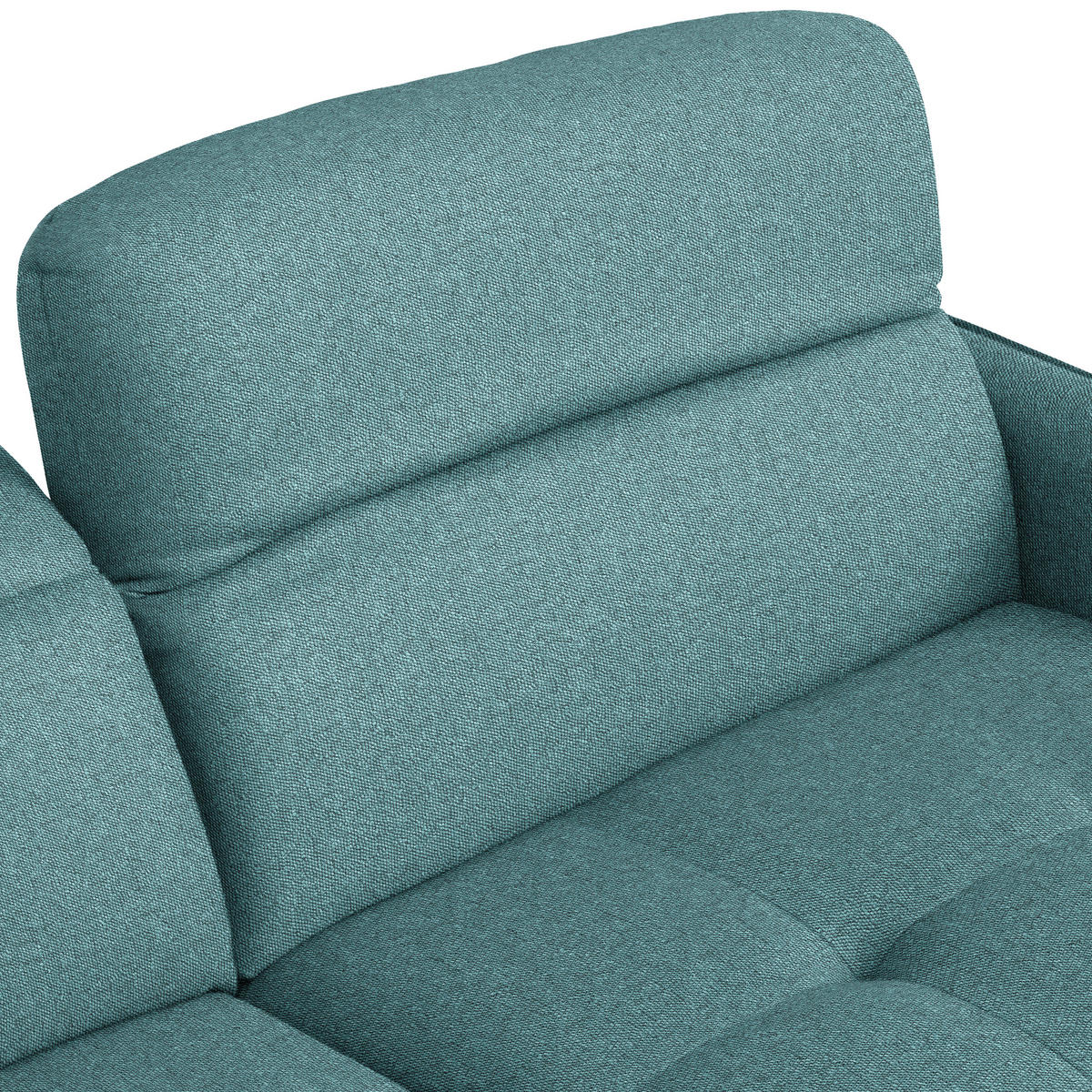 ECKSOFA Flachgewebe Petrol  - Petrol/Schwarz, Design, Textil/Metall (246/175cm) - Celina