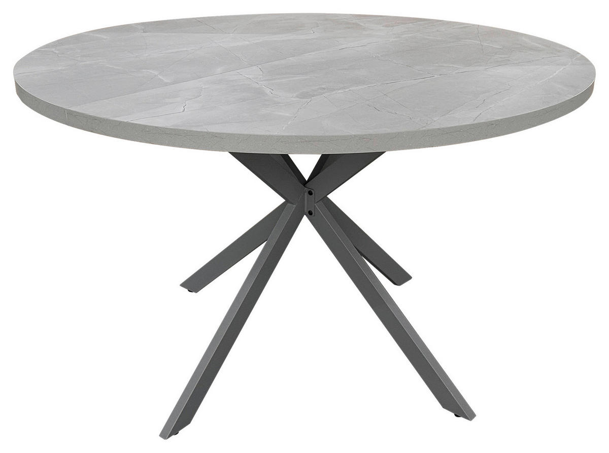 JÍDELNÍ STŮL, šedá, 120/120/75 cm - šedá, Moderní, kov/kompozitní dřevo (120/120/75cm) - MID.YOU