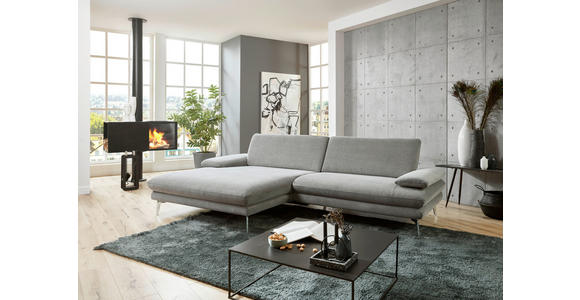 ECKSOFA Grau Webstoff  - Schwarz/Grau, Design, Textil/Metall (284/184cm) - Dieter Knoll