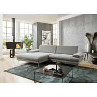ECKSOFA in Webstoff Grau  284/184 cm  - Schwarz/Grau, Design, Textil/Metall (284/184cm) - Dieter Knoll