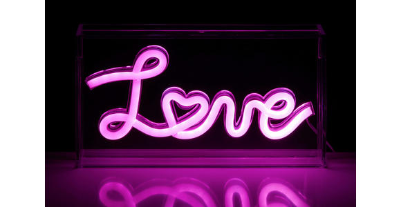 LED-DEKOLEUCHTE Love 23/4/12,7 cm  - Transparent/Weiß, LIFESTYLE, Kunststoff (23/4/12,7cm) - Novel
