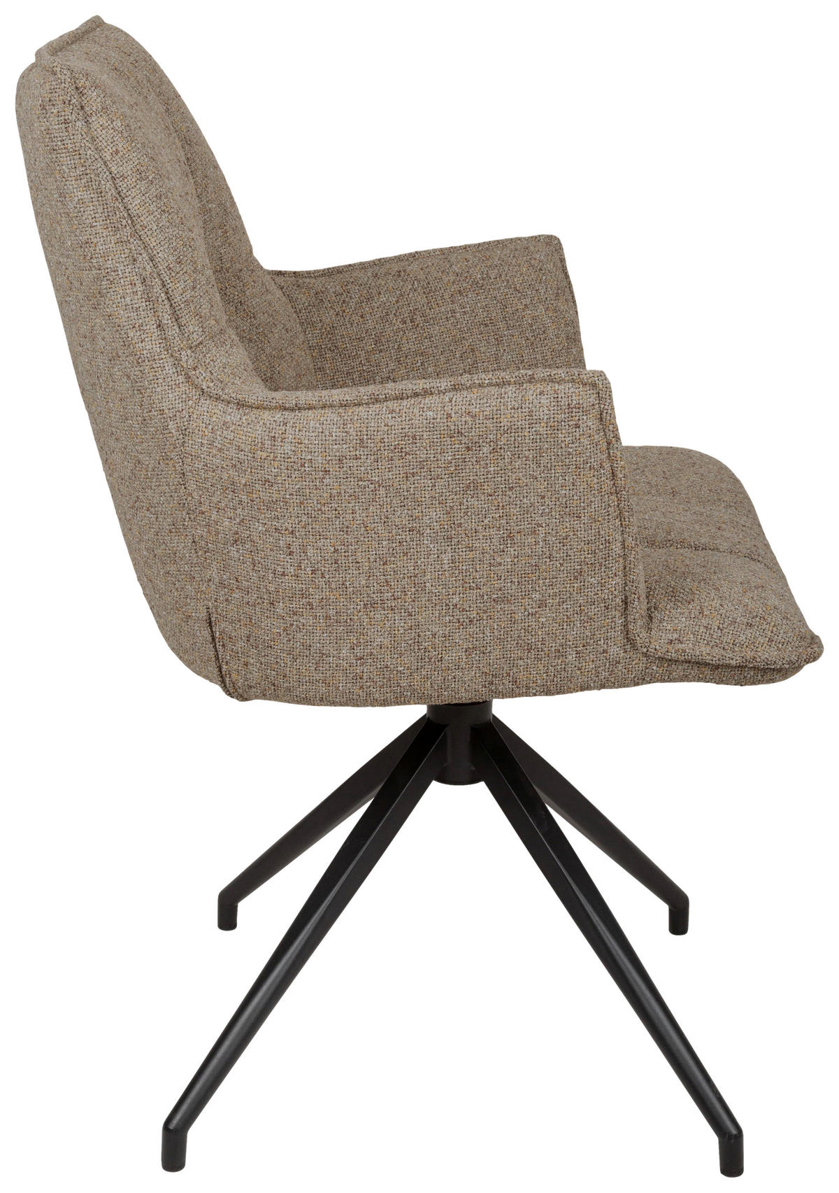 ARMLEHNSTUHL  Sitzfläche 360° drehbar, automatische Rückholfunktion Leinenoptik  Schwarz, Taupe  - Taupe/Schwarz, Design, Textil/Metall (59/89,5/63cm) - Novel