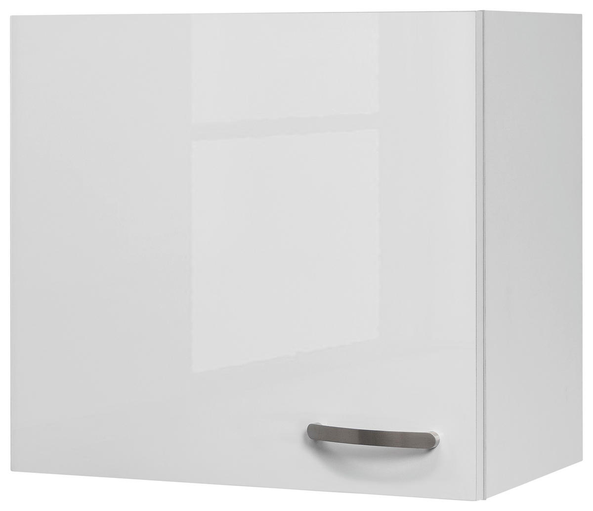KÜCHENOBERSCHRANK 60/54,8/32 cm  in Weiß, Weiß Hochglanz  - Edelstahlfarben/Weiß Hochglanz, MODERN, Holzwerkstoff/Metall (60/54,8/32cm) - FlexWell