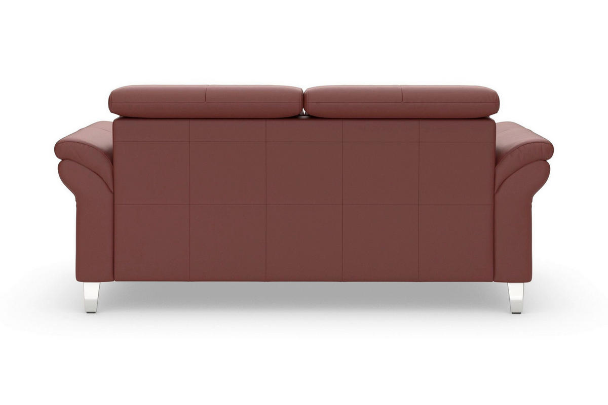 3-SITZER-SOFA ARNGAST E Echtleder Rotbraun  - Chromfarben/Rotbraun, Basics, Leder/Metall (186/84/93cm) - Sit & More