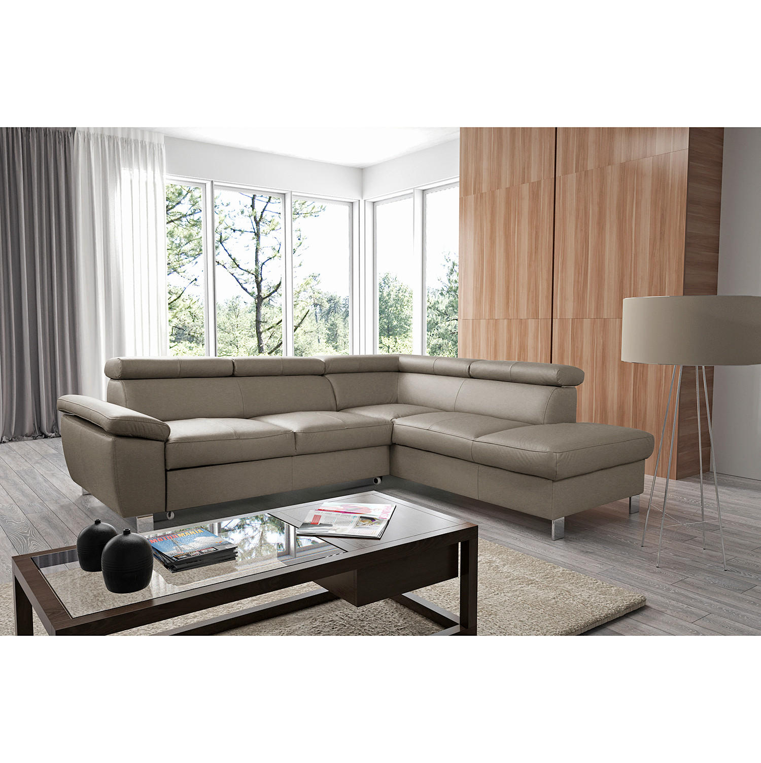 Livetastic Ecksofa Hellgrau 248x208 cm