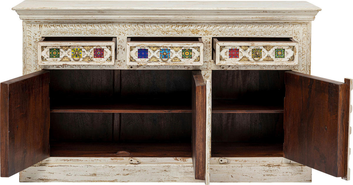 SIDEBOARD  in 150/90/40 cm  - Beige/Multicolor, Holz/Keramik (150/90/40cm) - Kare-Design