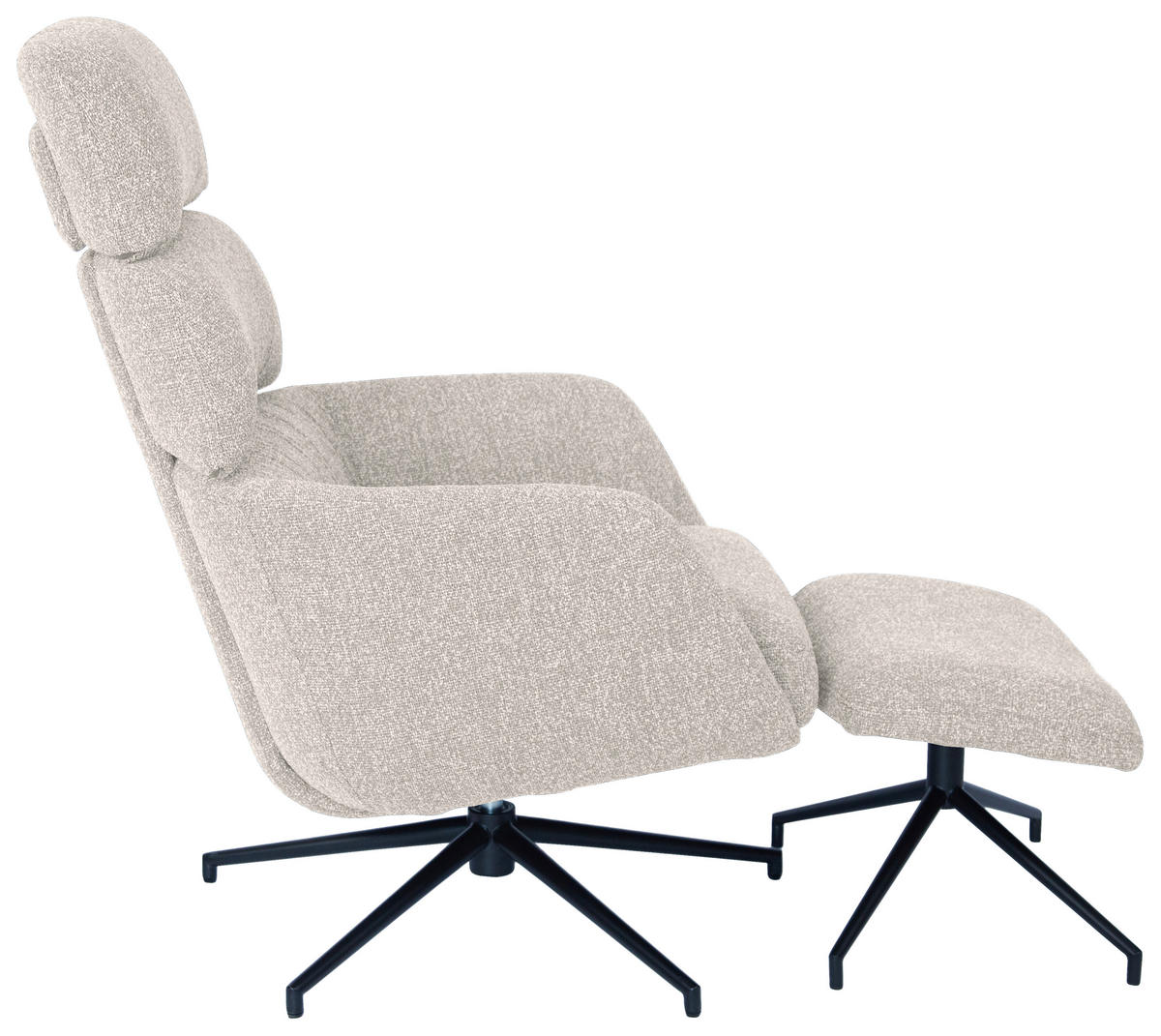 RELAXAČNÉ KRESLO, kov, textil, čierna, béžová - čierna/béžová, Design, kov/textil (73/110/87cm) - Dieter Knoll