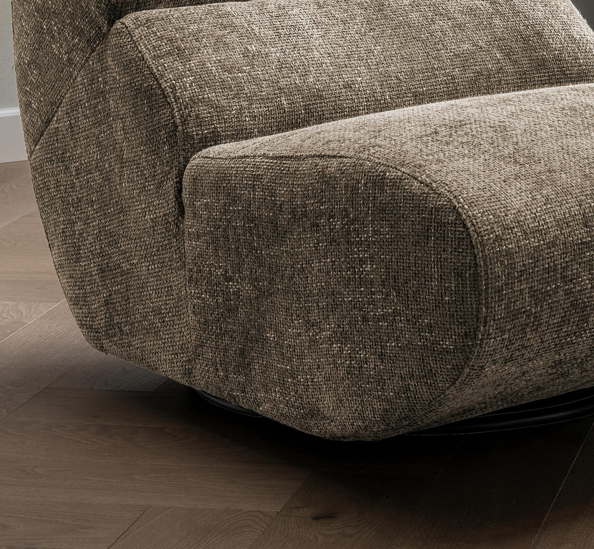 SESSEL Struktur Cappuccino    - Schwarz/Cappuccino, Design, Textil/Metall (74/85/105cm) - Livetastic