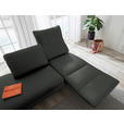 RÉCAMIERE in Echtleder Dunkelgrau  - Chromfarben/Dunkelgrau, Design, Leder/Metall (209/85-109/95-16cm) - Dieter Knoll