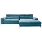 ECKSOFA  in Cord Petrol  296/207 cm  - Petrol/Schwarz, Design, Textil/Metall (296/207cm) - Dieter Knoll