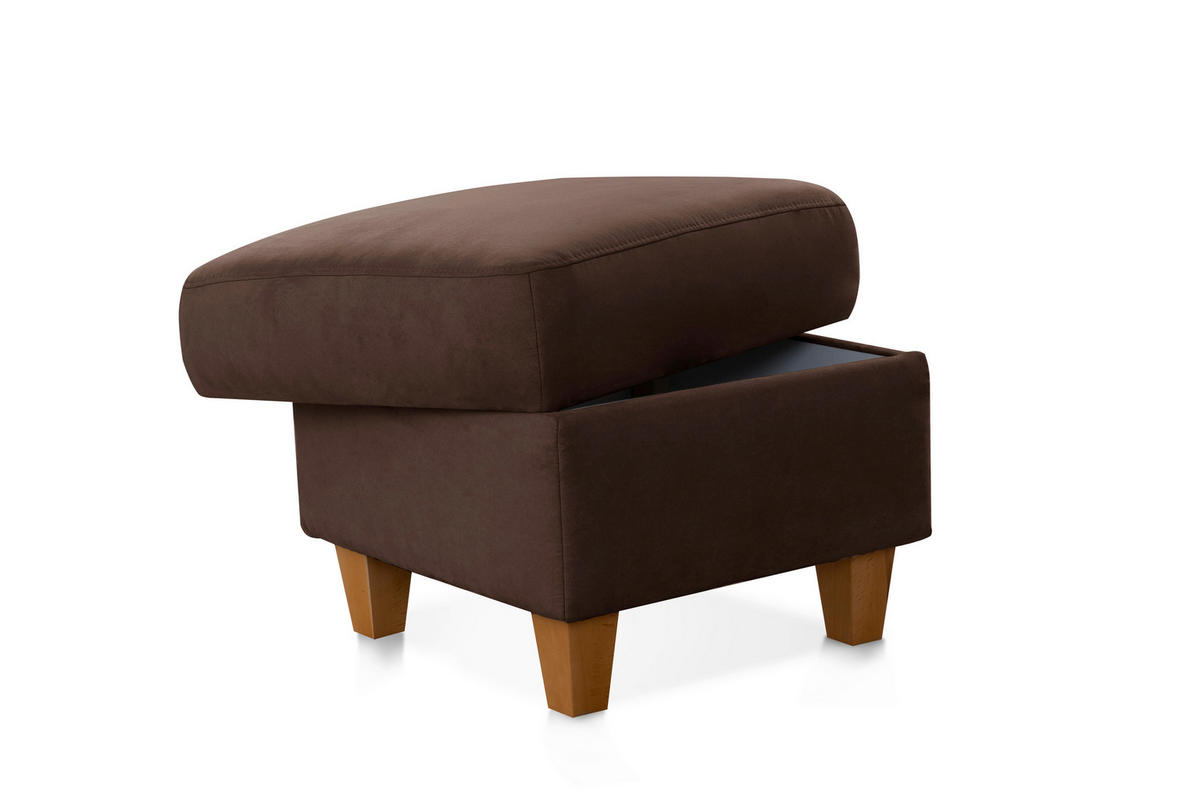 HOCKER in Textil Dunkelbraun  - Eichefarben/Dunkelbraun, Konventionell, Holz/Textil (58/48/58cm) - Sit & More
