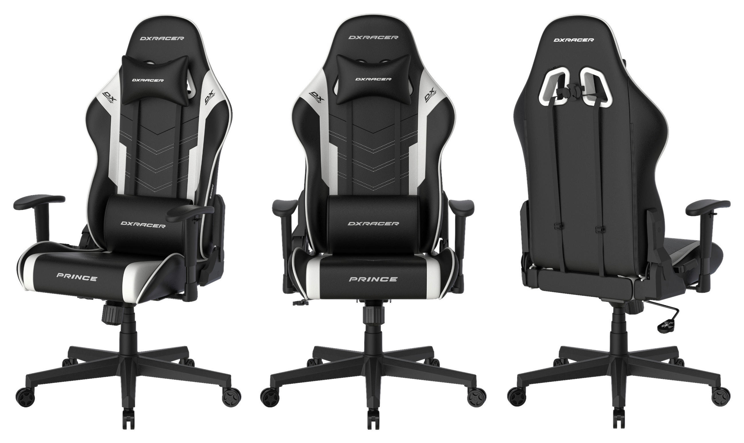 GAMINGSTUHL  in Schwarz, Weiß  - Schwarz/Weiß, MODERN, Kunststoff/Textil (67/126/67cm) - Dxracer