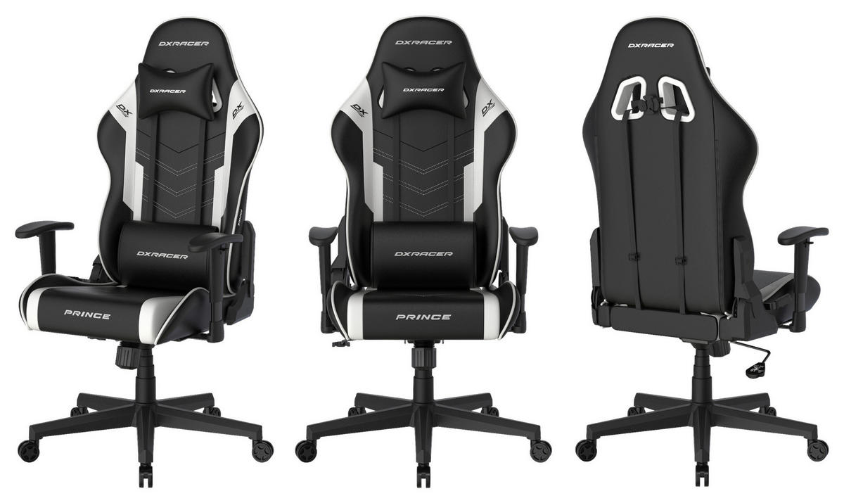 GAMINGSTUHL Weiß, Schwarz Kunststoff, Textil   - Schwarz/Weiß, MODERN, Kunststoff/Textil (67/126/67cm) - Dxracer