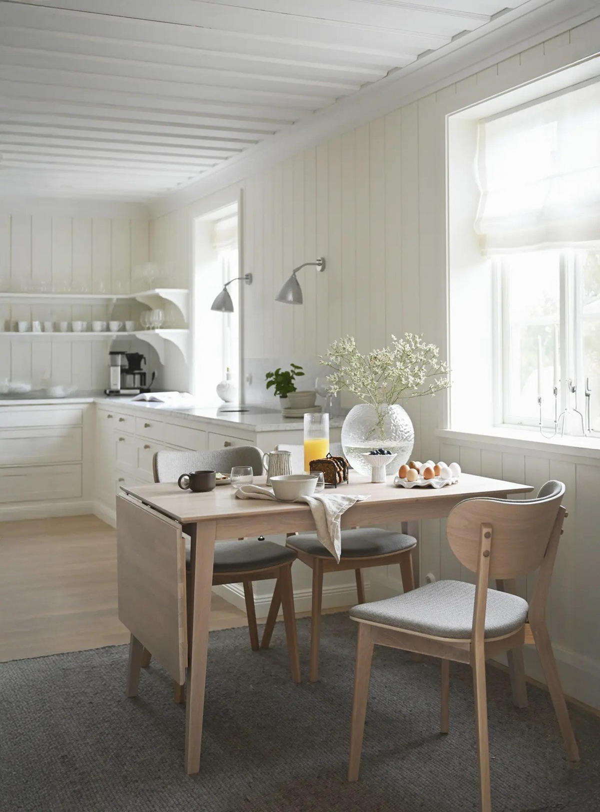 MATBORD i trä 120/80/74 cm   - vit/ekfärgad, Klassisk, trä (120/80/74cm) - Rowico