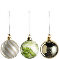 KUGLA ZA JELKU - providno/zelena, Lajfstajl, staklo/plastika (8,00/10,00/8,00cm) - Leonardo