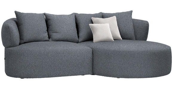 ECKSOFA in Bouclé Grau  - Hellrosa/Schwarz, MODERN, Kunststoff/Textil (235/166cm) - Hom`in