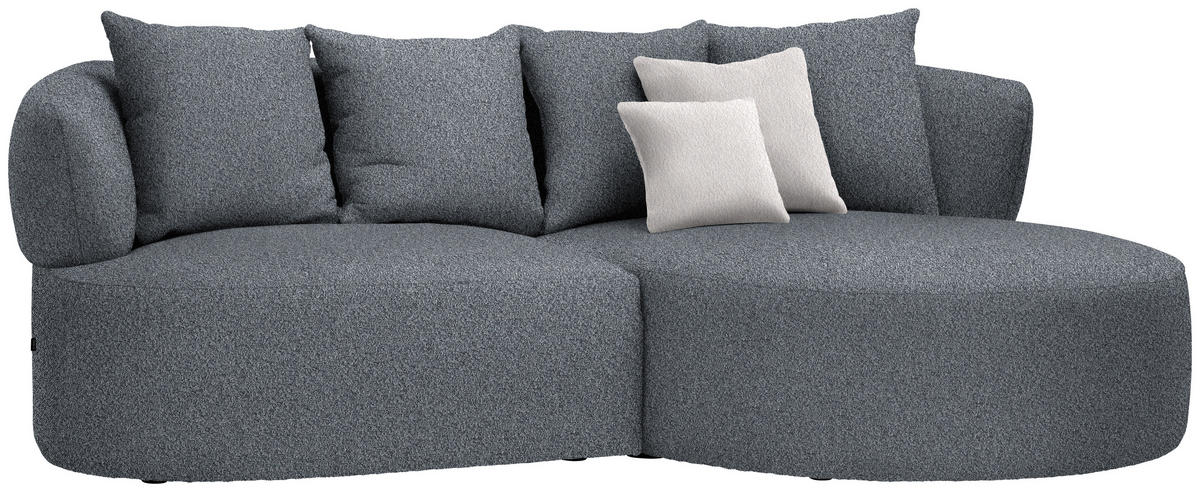 ECKSOFA in Bouclé Grau  235/166 cm  - Hellrosa/Schwarz, MODERN, Kunststoff/Textil (235/166cm) - Hom`in