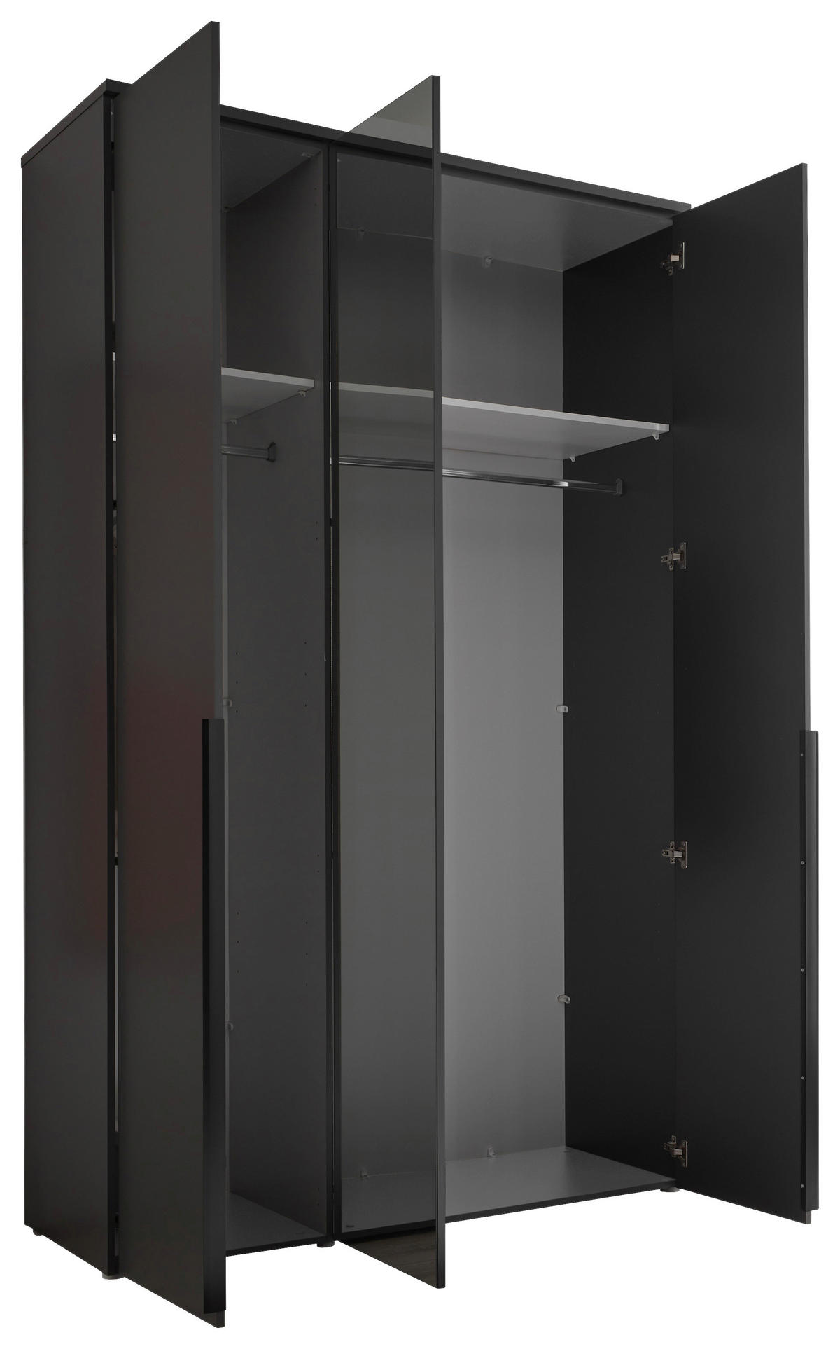 DREHTÜRENSCHRANK 135/225/52 cm 3-türig Graphitfarben  - Graphitfarben/Schwarz, MODERN, Holzwerkstoff/Kunststoff (135/225/52cm) - MID.YOU