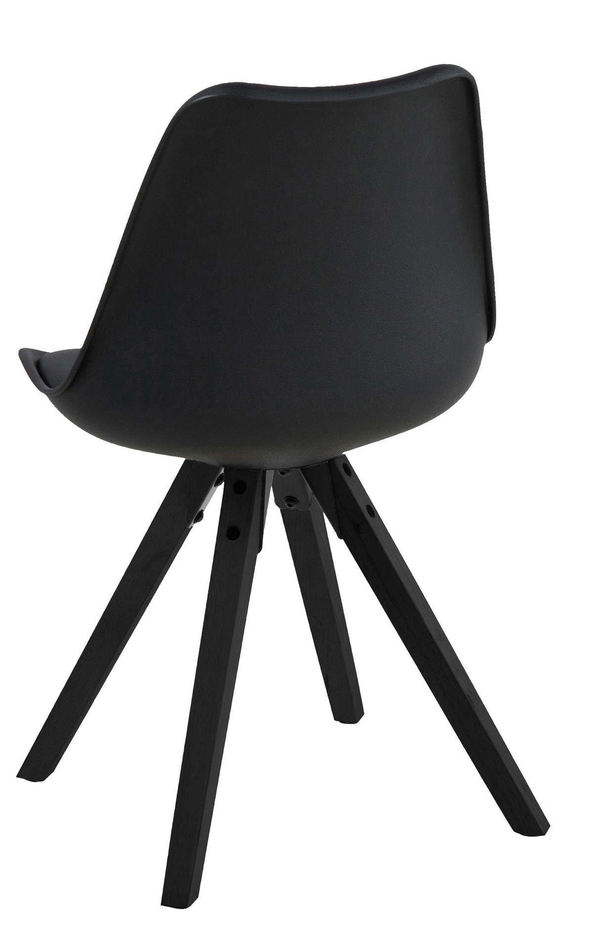 STUHL Lederlook Schwarz  - Schwarz, Design, Holz/Textil (48/85/55cm) - Carryhome