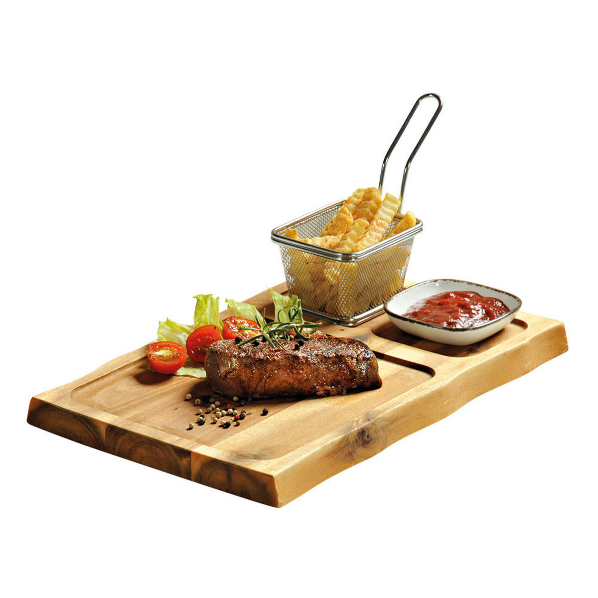 SERVIERBRETT Holz Akazie  - Akaziefarben, Basics, Holz (37,50/24/1,80cm) - Kesper