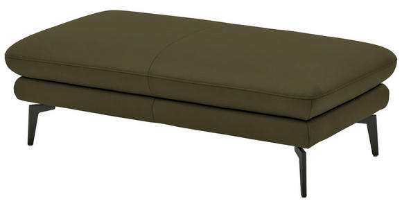 3-SITZER-SOFA in Leder Olivgrün - Schwarz/Olivgrün, Design, Leder/Metall (222/86/104cm) - Dieter Knoll