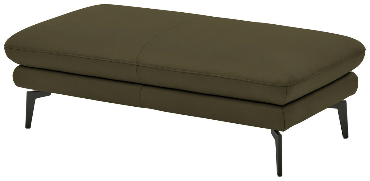 3-SITZER-SOFA in Echtleder Olivgrün  - Schwarz/Olivgrün, Design, Leder/Metall (222/86/104cm) - Dieter Knoll