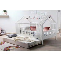 HAUSBETT 100/200 cm,  in Weiß  - Naturfarben/Weiß, MODERN, Holz/Textil (100/200cm) - MID.YOU