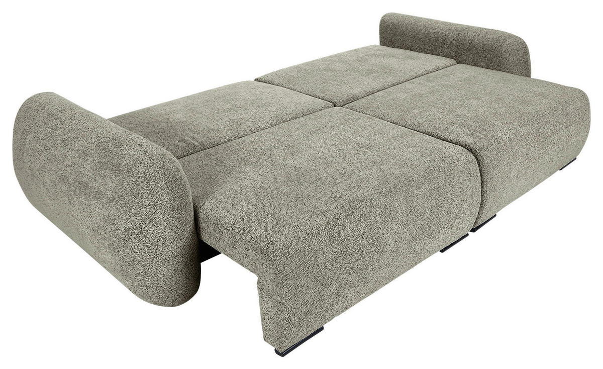 SCHLAFSOFA Flachgewebe Mintgrün  inkl. Zierkissen, Rückenkissen, Bettkasten, Schlaffunktion, Rücken echt, Liegefläche im Originalstoff  - Schwarz/Mintgrün, KONVENTIONELL, Kunststoff/Textil (250/74/92cm) - Carryhome