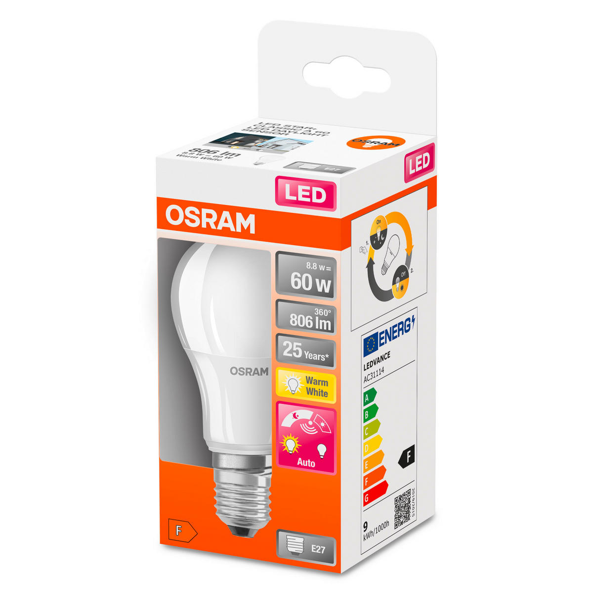 LED-LEUCHTMITTEL   E27 8,8 W 806 lm  - Weiß, Basics, Kunststoff (6/10,8cm) - Osram