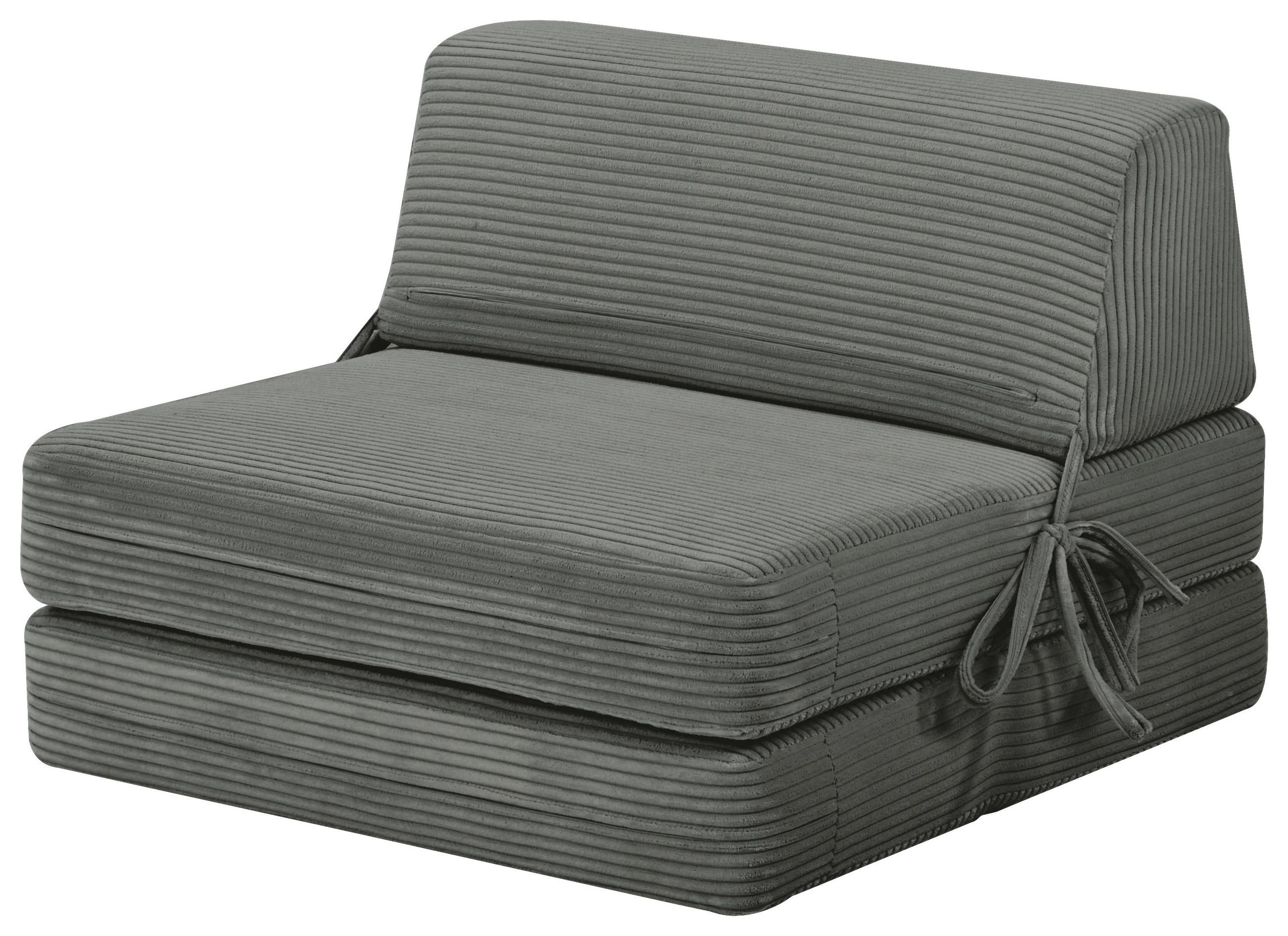 BÄDDFÅTÖLJ i manchester mörkgrå  - mörkgrå, Design, metall/textil (75/58/80cm) - Livetastic