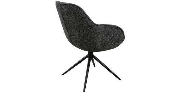 ARMLEHNSTUHL  in Eisen Leinenoptik  - Anthrazit/Schwarz, Design, Textil/Metall (64/84/61cm) - Novel