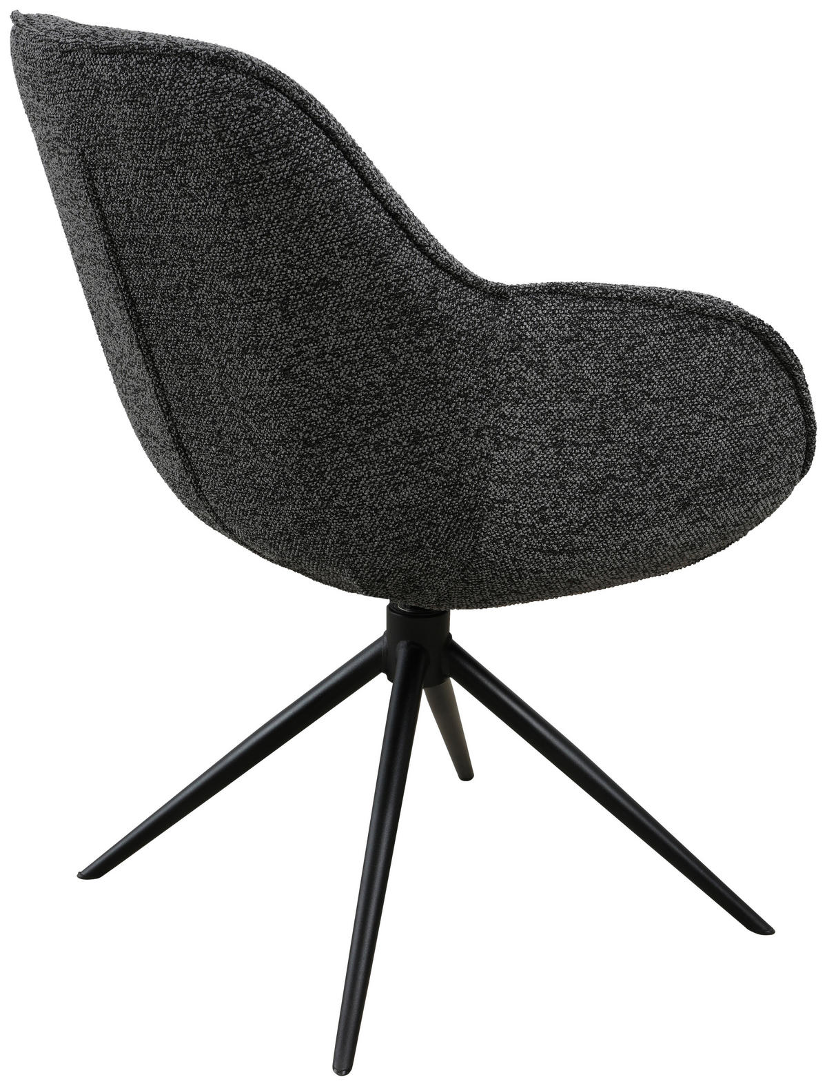 ARMLEHNSTUHL  in Eisen Leinenoptik  - Anthrazit/Schwarz, Design, Textil/Metall (64/84/61cm) - Novel