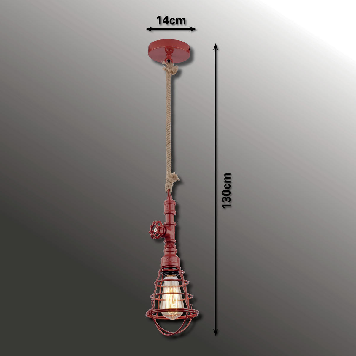 HÄNGELEUCHTE Regia 14/130 cm   - Rot, Design, Metall (14/130cm) - Näve
