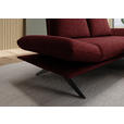 ECKSOFA  in Flachgewebe Rot  234/155 cm  - Rot/Schwarz, Design, Textil/Metall (234/155cm) - Dieter Knoll