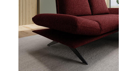 ECKSOFA  in Flachgewebe Rot  234/155 cm  - Rot/Schwarz, Design, Textil/Metall (234/155cm) - Dieter Knoll