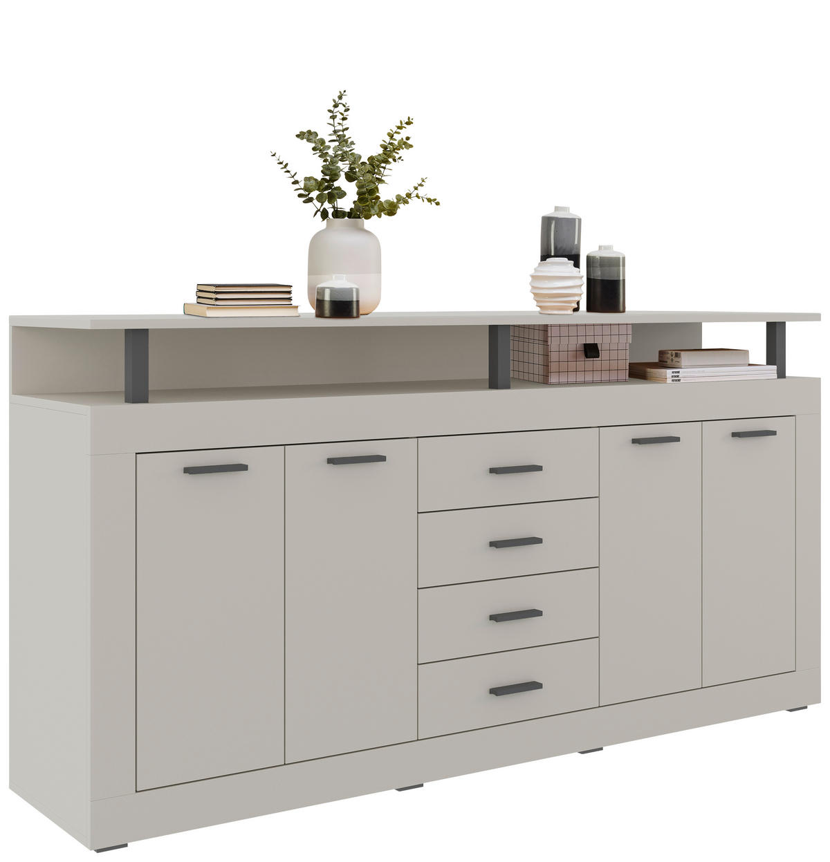 SIDEBOARD  in 195/88/38 cm  - Kaschmir/Anthrazit, Basics, Holzwerkstoff/Kunststoff (195/88/38cm) - Xora